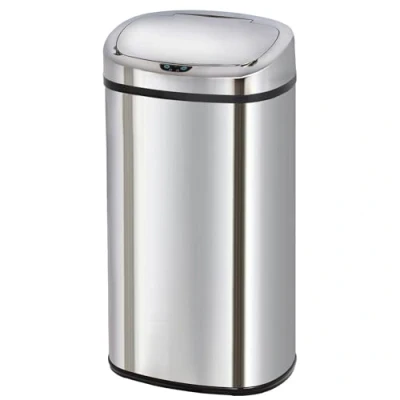 Obrázek KITCHEN MOVE Automatický kuchyňský odpadkový koš Majestic, velký objem, z ušlechtilé oceli, s páskováním, 68 l