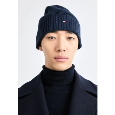 Obrázek Tommy Hilfiger FLAG PIMA Beanie Unisex Čepice, Velikost: One Size, Space blue