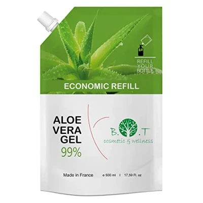 Obrázek 100% čistý aloe vera gel ze Španělska Hydratační pro obličej a tělo zklidňující po odstranění chloupků ideální organickou suchou pokožku, 500 ml