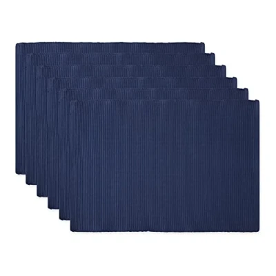 Obrázek DII Basic Everyday prostírání ze 100% bavlny, žebrované, 33 x 48 cm, námořnická modrá, 6 kusů