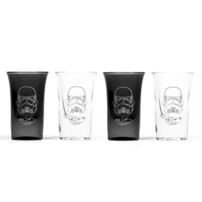 Obrázek Originální sklenice Stormtrooper Shot 4dílná sada potištěných, ze skla, objem cca 2 cl..