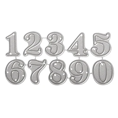 Obrázek Rayher Hobby 59236000 Small Numbers sada razicích šablon, 10 kusů, 0,8 1,9 cm