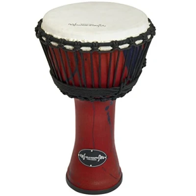 Obrázek World Rhythm MDJ002 RD 10&quot; lano laděný buben Djembe červený africký syntetický ruční