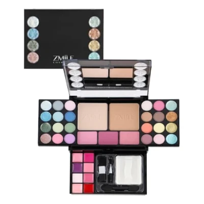 Obrázek ZMILE COSMETICS Diamonds Beauty box veganská kosmetika se zrcadlem malá sada na líčení cesty, cestování a darování