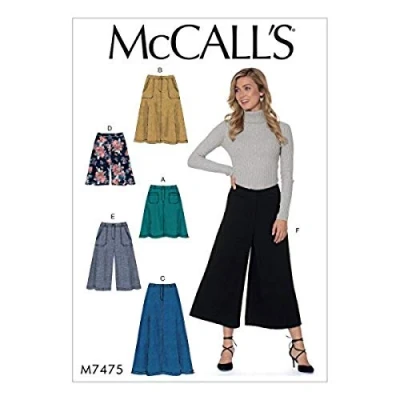 Obrázek McCall &#039;s Patterns Schnittmuster Röcke, Shorts und Culotte, Mehrfarbig, Größen 614 p, 182 x 274 cm