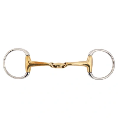 Obrázek BR Double Jointed Eggbutt Snaffle Slightly Curved Soft Contact 14 mm