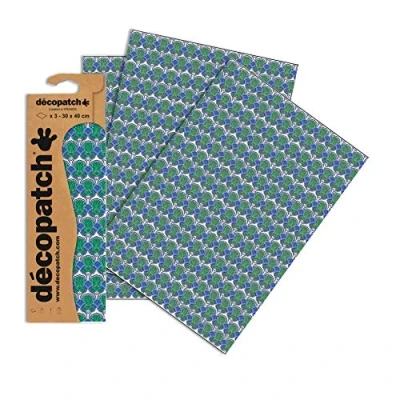Obrázek Decopatch papír č. 769 (modrá zelená barokní, 395 x 298 mm) balení 3 ks