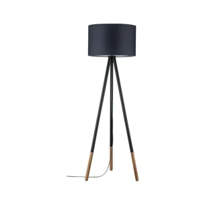 Obrázek Paulmann 79633 Neordic Stojací lampa Rurik max. 1x20W pro E27 žárovky svítidlo se stínítkem šedá/dřevo 230V bez