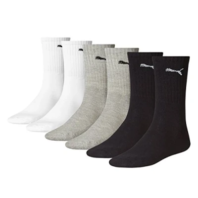 Obrázek PUMA Unisex sportovní ponožky Cush Crew, balení po 6 párech, vícebarevné, 35 38