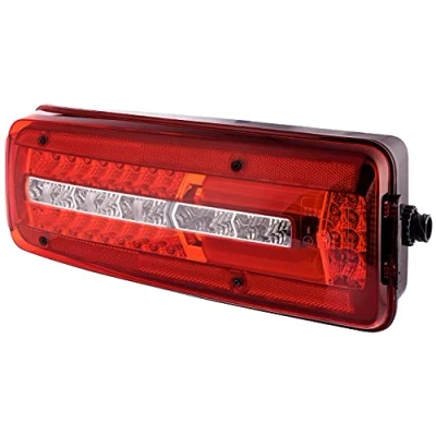 Obrázek HELLA Zadní světlo Truck Full LED 24V nástavba/šroubované ECE/CCC/ADR/GGVS Barva světelných oken: čirá/červená Kabel: 500 mm Konektor: DIN Bajonett 2VP 012 381 051
