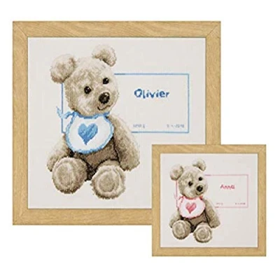 Obrázek Vervaco Zaehlmu vzor balení Teddy s bryndáček Aida vyšívání křížkovým stehem, Bílá, 26 x 0,3 cm
