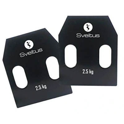 Obrázek Sveltus Plaques Acier Avec Poignées 2,5 Kg Env. Stahlplatten mit Griffen, Schwarz, one Size