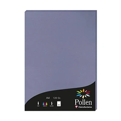 Obrázek Clairefontaine 4219C Packung mit 50 Karten Pollen 120g, DIN A4, 21 x 29,7cm, Vergissmeinnicht