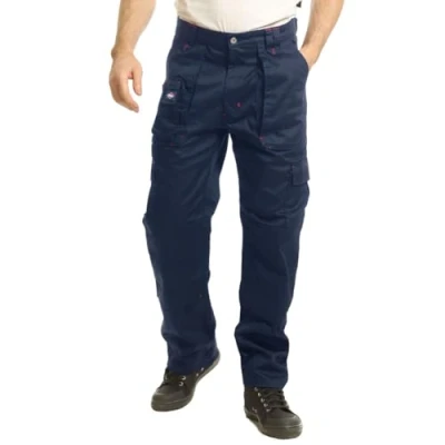 Obrázek Lee Cooper LCPNT206 pánské pracovní oblečení Multi Pocket snadná údržba Odolné kolenní vycpávky bezpečnostní cargo kalhoty, námořnické, 40 W/31 l