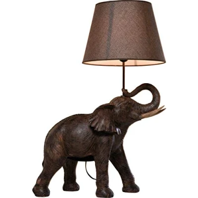 Obrázek Kare Designová stolní lampa Animal Elephant Safari hnědá, lampa, slon, zvířecí motiv, dekorační svítidlo, na psací stůl děti, noční stolek, žárovky nejsou součástí dodávky
