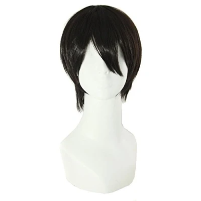 Obrázek MapofBeauty 12 palců/30 cm syntetická Cosplay rovná krátká paruka (hnědá černá)