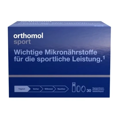 Obrázek Orthomol Sport mikroživiny pro sportovní výkon s hořčíkem, vitamínem D a B12 ampulky na pití / tablety/kapslí, 30 ks denních porcí