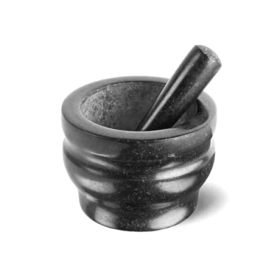 Obrázek Cole &amp; Mason H100279 Worcester hmoždíř s paličkou, černý, 14cm, Fur Gewürzund Kräuter, Granit