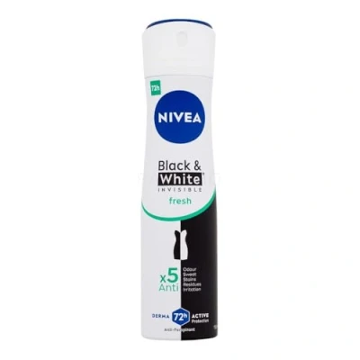 Obrázek NIVEA Black &amp; White Invisible Active Spray im 6er Pack (6 x 200 ml), Fleckenspray für Damenpflege, unsichtbares Deodorant zum Schutz von Haut und Kleidung