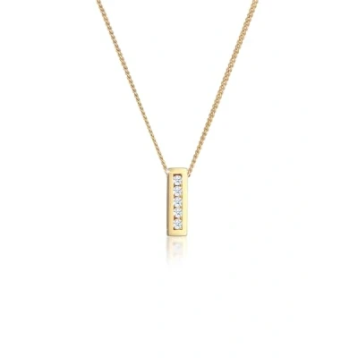 Obrázek Elli DIAMONDS řetízek na krk dámský klasický elegantní s diamantem (0. 075 ct.) ze žlutého zlata 585, Fazetový brus, Diamant