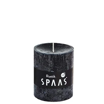 Obrázek Spaas 8 Rustikale Stumpenkerzen ohne Duft, Paraffinwachs schwarz, D 68 mm x H 80