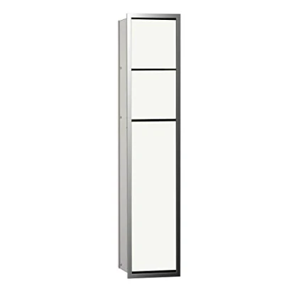 Obrázek Emco Asis 150 modul pod omítku, skříňka do koupelny jako držák toaletního papíru a s extra přihrádkou, vysoká funkcí Push to Open, optiwhite, chrom / bílá