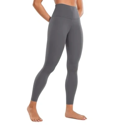 Obrázek CRZ YOGA Butterluxe dámské sportovní legíny s vysokým pasem neprůhledné na jógu kalhoty Workout Gym 64 cm/71 cm, Tmavý uhlík.