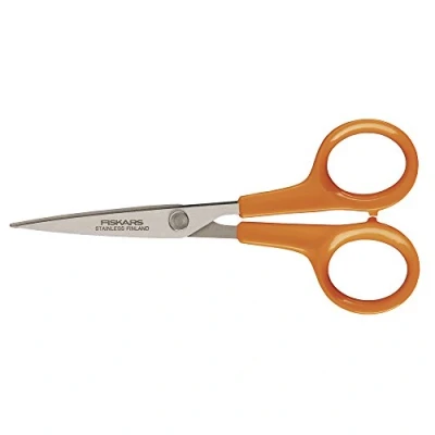 Obrázek Fiskars Ruční pracovní nůžky, Classic, délka: 13 cm, pro praváky i leváky, čepele z nerezové oceli / plastové rukojeti, oranžové, 1005153