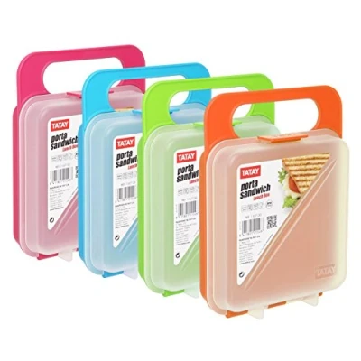 Obrázek Tatay Brotdose Sandwich Lunchbox,, erweiterbare, BPA frei, wiederverwendbare, Geschirrspüler &amp; MWO, Gefrorenes bis 40º, 1 PC, Zufall. Messung der 14 x 4 18 cm