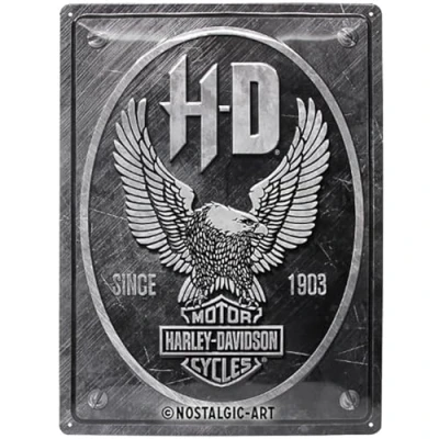 Obrázek Nostalgic Art Retro plechová cedule, 30 x 40 cm, Harley Davidson Metal Eagle nápad na dárek pro cyklisty, z kovu, vintage design