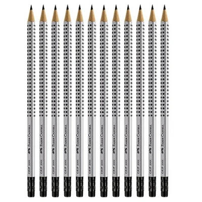 Obrázek Faber Castell GRIP 2001 tužka HB s mazací špičkou 12 kusů