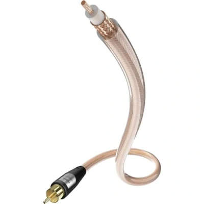 Obrázek inakustik 00308251 Star mono subwooferový kabel Vysoce kvalitní subwooferu s průměrem 6,0 mm. 5,0 m transparentní Těsné stínící pletivo proti vnějším rušivým vlivům pozlacené
