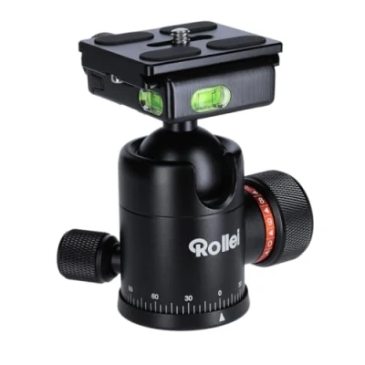 Obrázek Rollei stativ kulová hlava pro C5i, profesionální 360stupňová stativu s bruslem, nosností 8 kg a 3 vodováhy. Včetně rychloupínací desky Acra Swiss