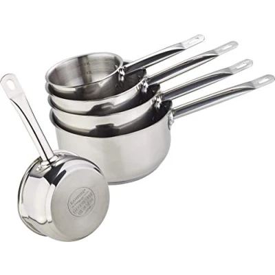 Obrázek Kamberg Pro 0008077 Profiset aus 5 Stieltöpfen 12/14/16/18/20 cm Hochwertiger Hitzeschutzgriffe Edelstahl Für alle Herdarten, auch Induktion, Aluminium, Silber