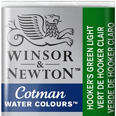 Obrázek Winsor &amp; Newton 0301314 Cotman akvarelová barva s dobrou průhledností, vynikající intenzitou tónování a dobrými vlastnostmi malování, vody v 1/2 misce Hookers zelená světlá