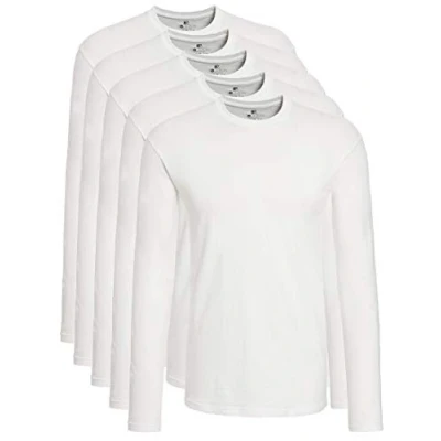 Obrázek Lower East tričko s dlouhým rukávem pánská bavlna I 5dílná sada Longsleeve pánské, rukávem, pánské pro muže, dlouhý rukáv, dlouhá košile, bílá