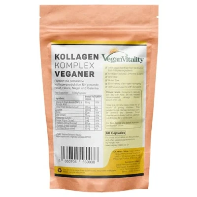 Obrázek veganský kolagen 60 kapslí s kolagenovým práškem, veganský, pro zdravější vlasy, nehty a pokožku, biotinem, L lysinem, bambusovou křemelinou, zinek, vitamíny C, E A. 2 měsíce