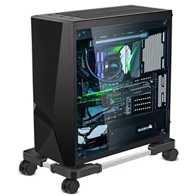 Obrázek Whchiy CPU stojan Computer Desktop Univerzální nastavitelný držák se 4 kolečky pod psacím stolem
