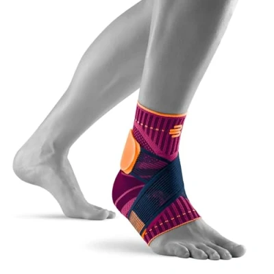 Obrázek Bauerfeind bandáž hlezenního kloubu &quot;Ankle Support&quot; Unisex, 1 pro sport jako fotbal, fitness a běhání, bez překlopení díky kotníkovému bandáži, růžová, M