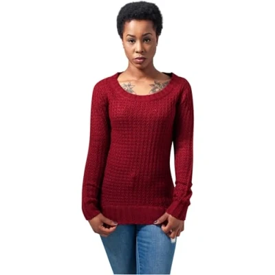 Obrázek Urban Classics Ladies LONG Wideneck Sweater Svetr, Ženy, Velikost: XS, Burgundy