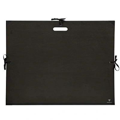 Obrázek Clairefontaine 38929C desky na kreslení síla s pásky a vyraženou rukojetí 30 mm, vnitřní: 50 x 70 cm, vnější: 59 72 černé