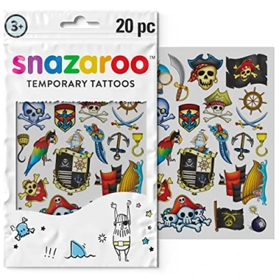 Obrázek Snazaroo Dětská tetovací sada &quot;Piráti chlapci&quot;, 20 dětských tetování s pirátskými motivy