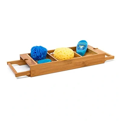 Obrázek Relaxdays Vanová odkládací plocha, bambus, přírodní, 7 x 67,5 21 cm