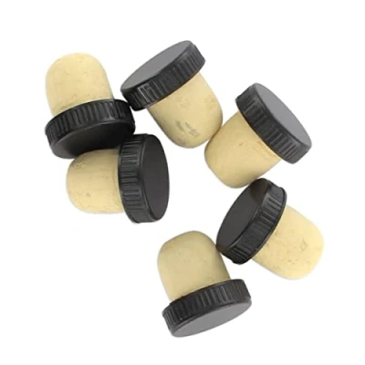 Obrázek Fackelmann rot, Weinkorken Weinflaschen Flaschen/Korkstopfen 25 mm, Kork und Kunststoff, 6 Stück, 2,5x2,5cm