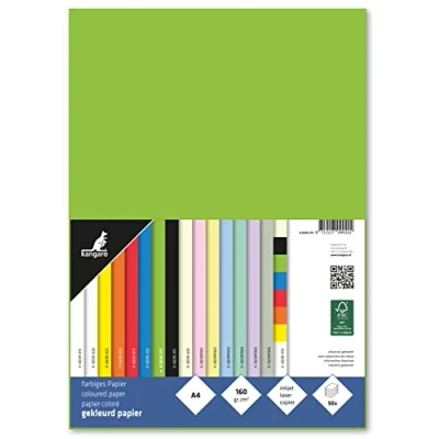 Obrázek kangaro Zelený hliněný papír DIN A4 160 g/m² FSC mix 50 balení dopisní DIY K 0039 275 29. 7x21x1
