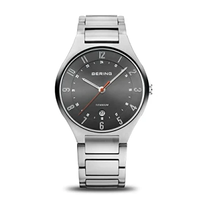 Obrázek BERING Pánské hodinky Quarz Movement Titanium Collection s titanem a safírovým sklíčkem 11739 XXX náramkové hodinky, stříbrná/šedá, stříbrná/šedá