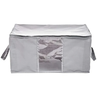 Obrázek Amazon Basics Úložné kapsy se zipem a oknem, 60 cm x 45 29 cm, šedá