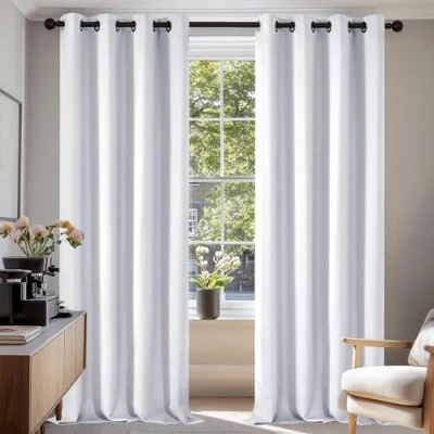 Obrázek Deconovo zatemňovací závěs s oky 140 נ175 a נ245, sada 2 ks, Šedá Bílá, 245x140