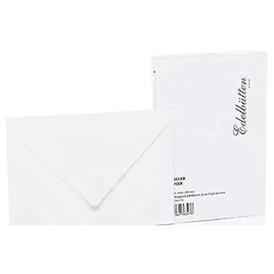 Obrázek Rössler Papier 2031388003 balíček obálek DIN C6, hedvábná podšívka, 20 kusů, ušlechtilé klobouky, tepané, bílé