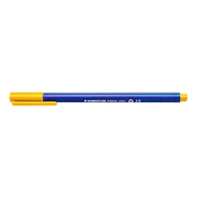 Obrázek Staedtler 323 110 fixů Triplus, barva trojhranná stopka v kartonovém pouzdře, omyvatelná, cca 1 mm, 10 kusů, sluneční žlutá
